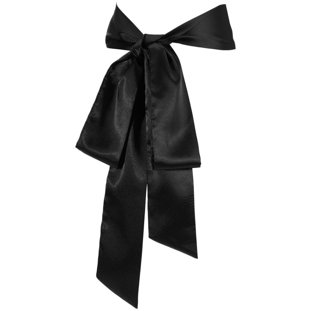 3883 Black Chiffon Sash Belt For Women Vintage 50s Waist Cincher Corset
